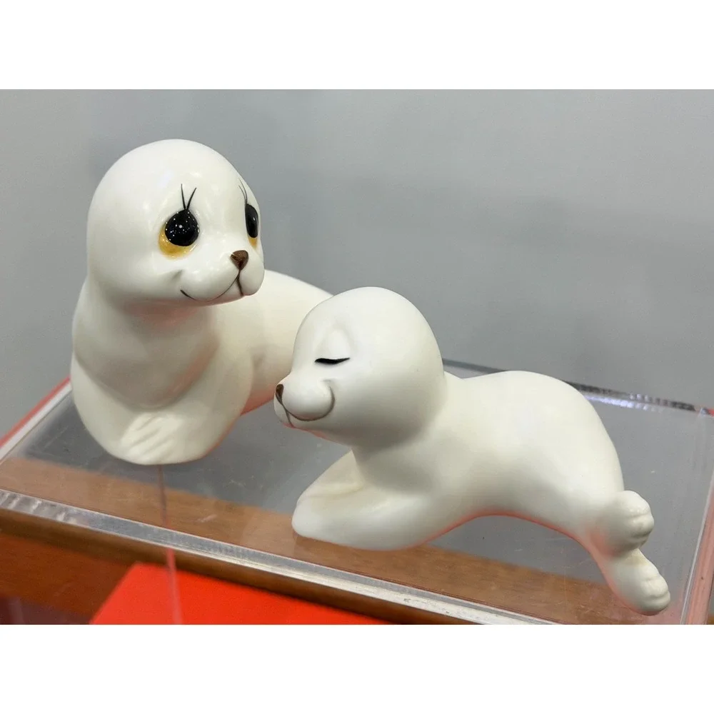 Vintage Seals Oxford Mother & Baby White Porcelain Figurines Made In Mexico